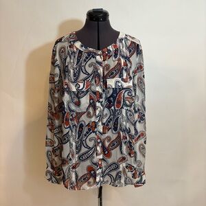 Paisley button down top